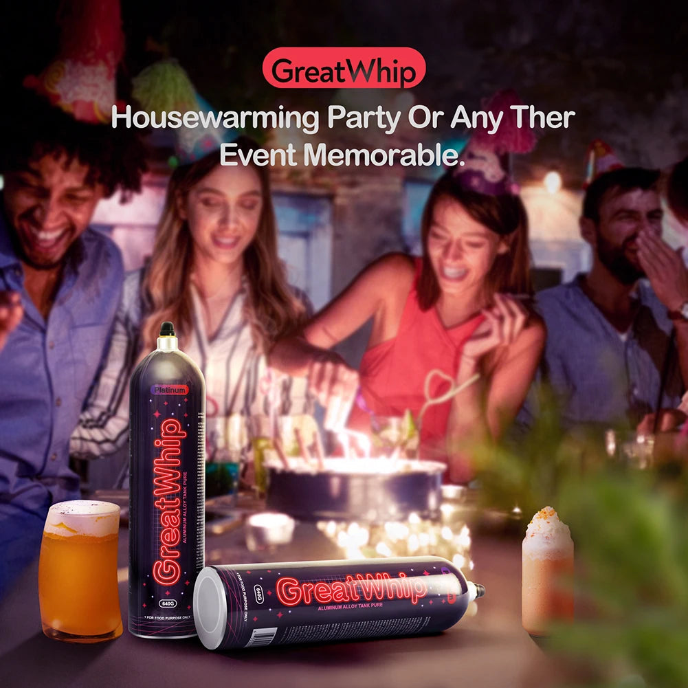 Greatwhip 0.95L Cream Whip Chargers Food Grade Free Shipping 640G Whipped Cream Charger